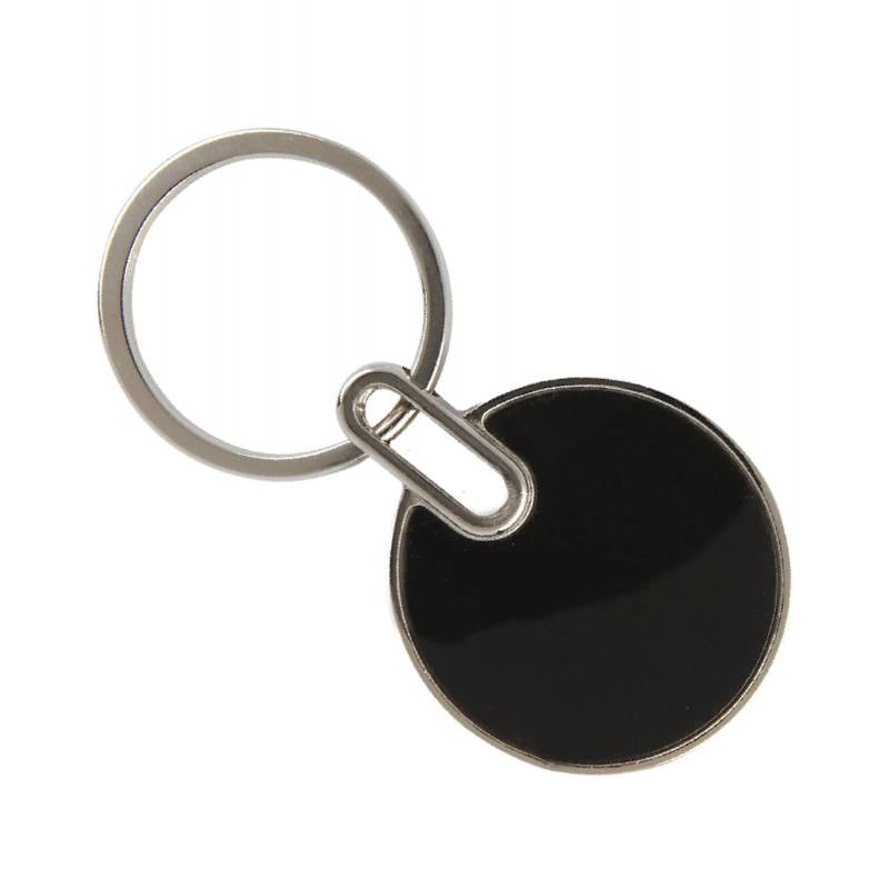 FJ -KC-03-Round Metal Keychain - Black