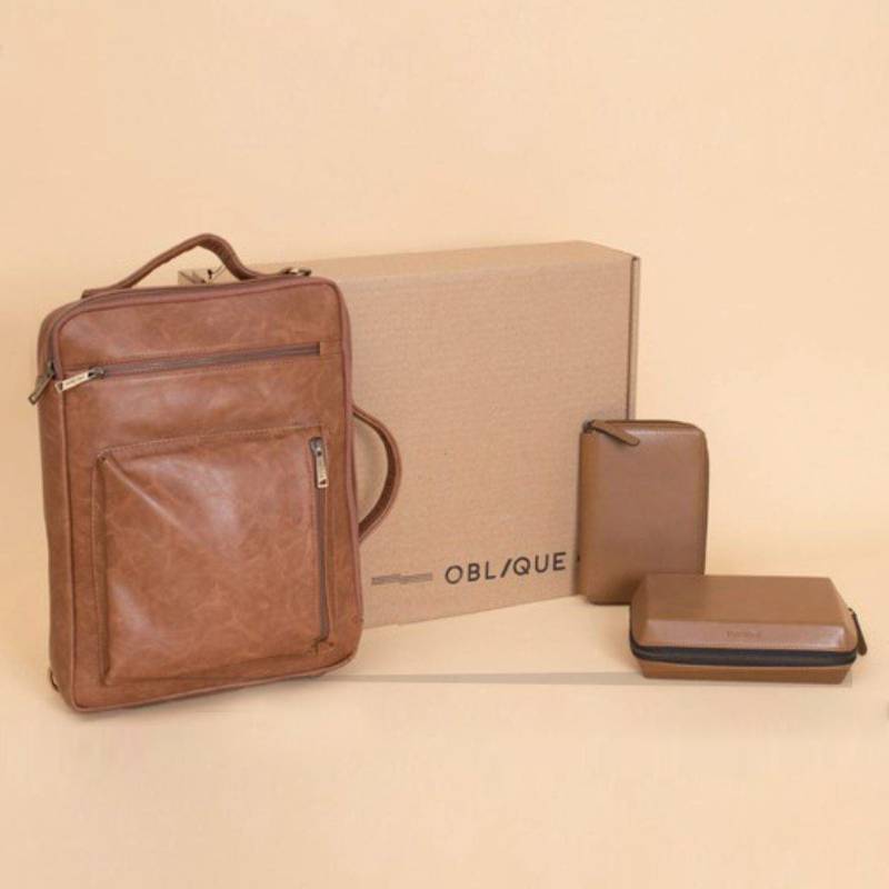 Oblique Gift Set GS - XL05 - Tan