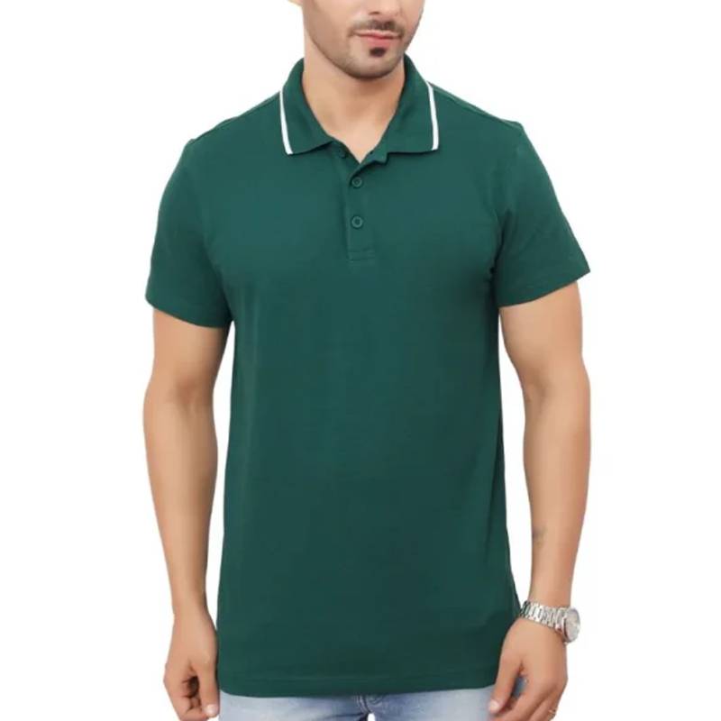 Adidas 100% Cotton Tipping Polo T-Shirt - IX3310 - CGreen