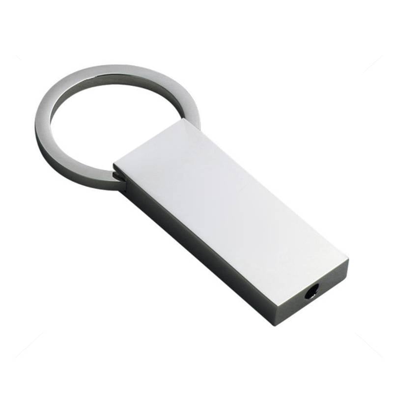 Silver Rectangle Twist Top Key Chain