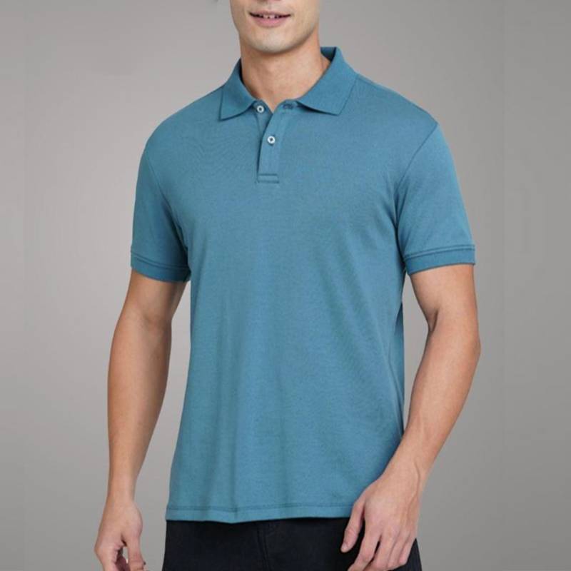 Jack & Jones Interlock Polo T-Shirt - Teal Dark Blue