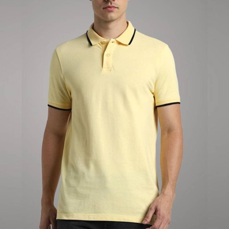 Jack & Jones Jacquard Tipping Polo T-Shirt  - Yellow