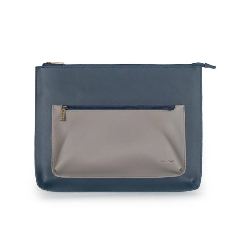 Oblique Fererro Laptop Sleeve - Navy/Grey