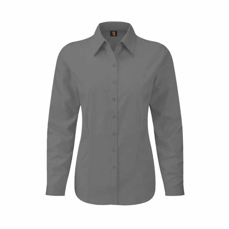 OMG Women's Casual Full Sleeve Formal Shirt - Grey