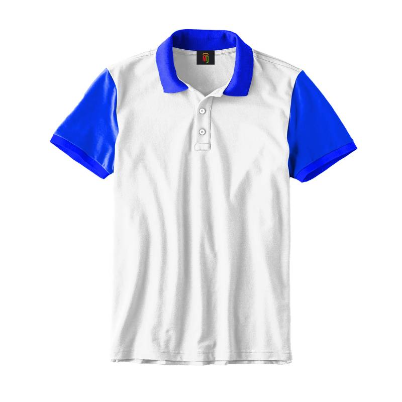 OMG Endurance Unisex Pattern Polo T-Shirt III - White With Blue