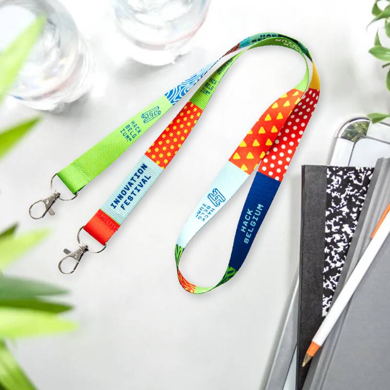 Open Ended Double Clip Full Color Lanyard