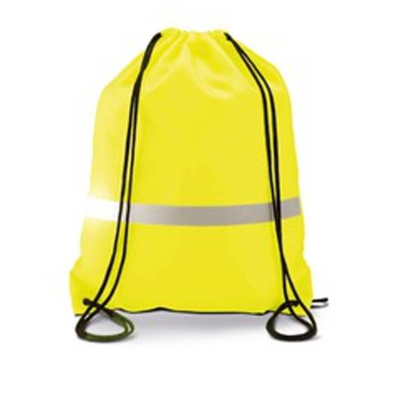 travelXOXO Drawstring Bag With Reflective Tape-Yellow