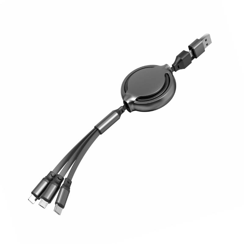 Urban Gear YOYO C  Pro Retractable 3 IN 1 Charging Cable - Black