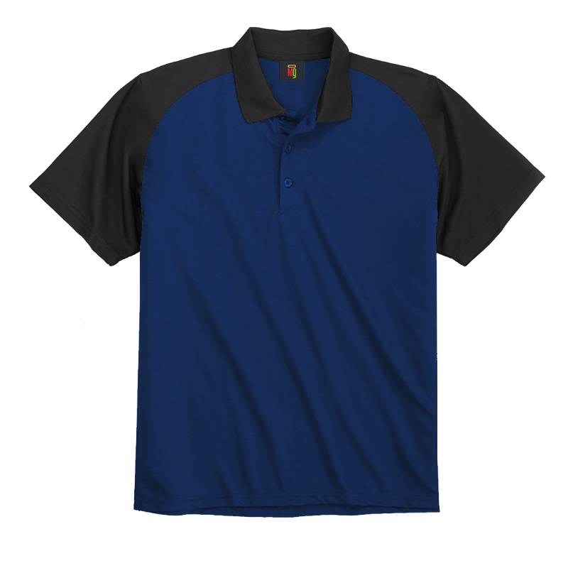 OMG Endurance Unisex In & Out Pattern Polo T-Shirt - I - Navy Blue With Black