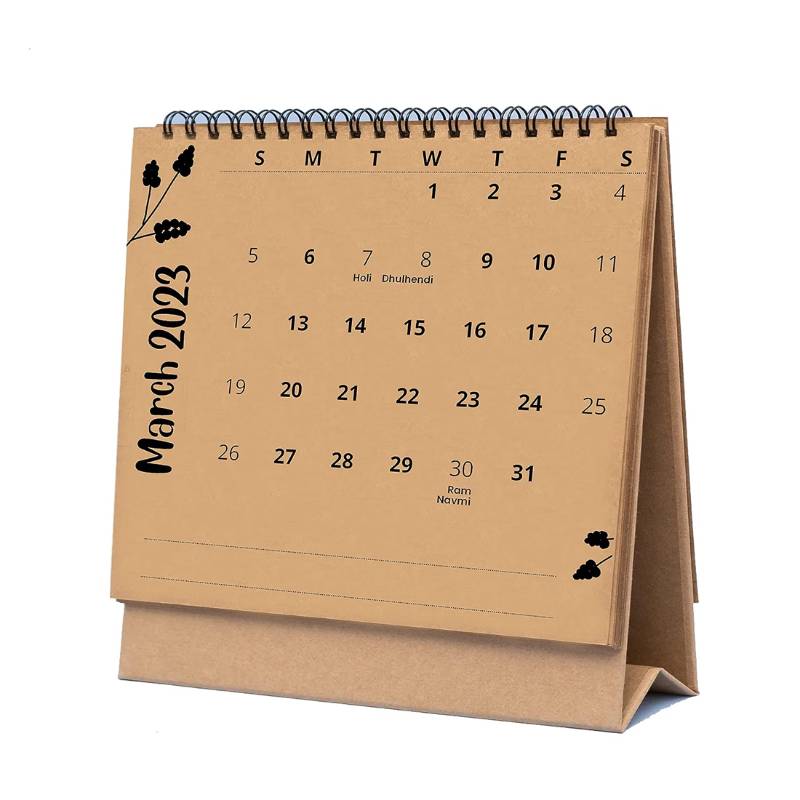 SOIL kraft Vintage Brown Desk Calendar
