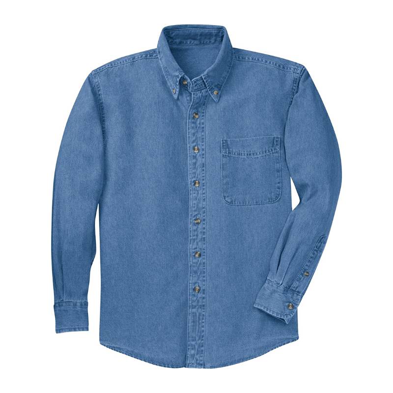 US Basic Unisex Denim Full Sleeve Formal Shirt - Blue