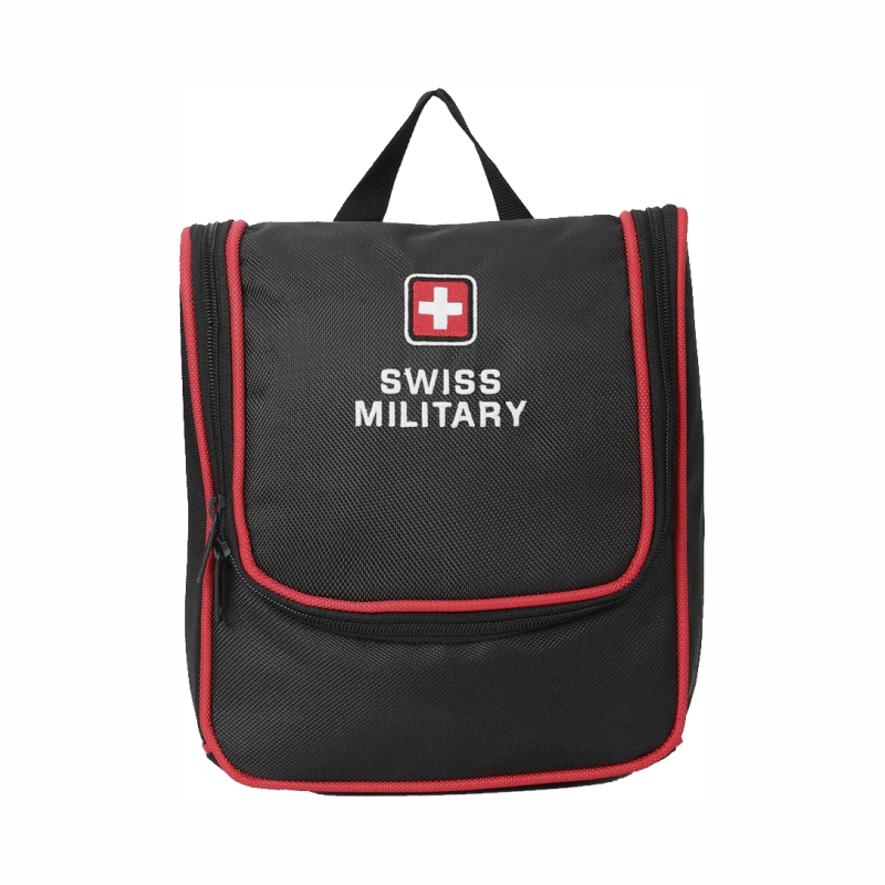 SWISS MILITARY Toiletry Bag with Convenience Handle - Black