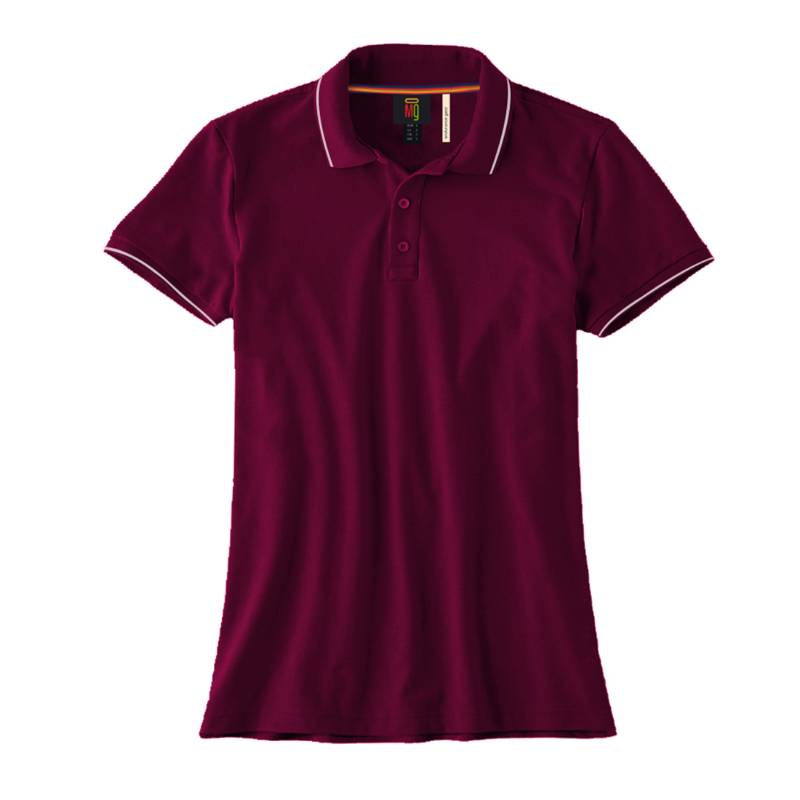 OMG Endurance Women's Tipping Polo T-Shirt - Maroon With White