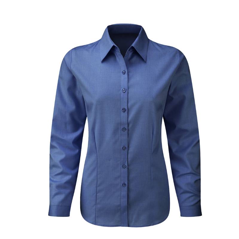 OMG Women's Casual Full Sleeve Formal Shirt - Dark Blue
