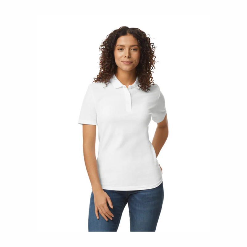 Gildan Softstyle Women's Pique Polo T-Shirt - White