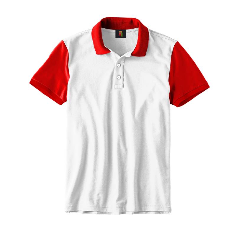 OMG Endurance Unisex Pattern Polo T-Shirt III - White With Red
