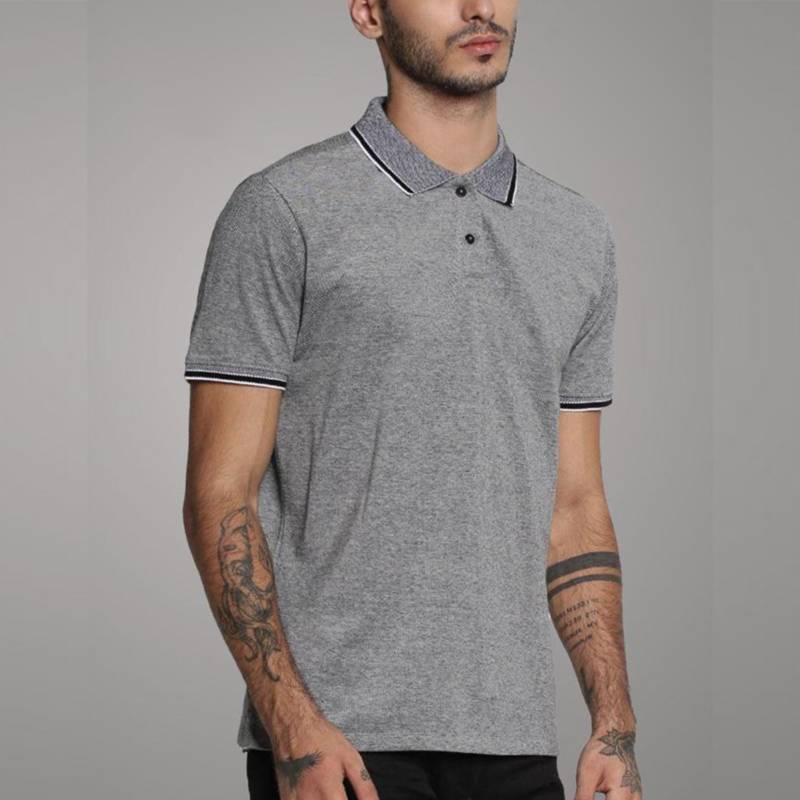 Jack & Jones Viktor Polo T-Shirt - Black/Grey