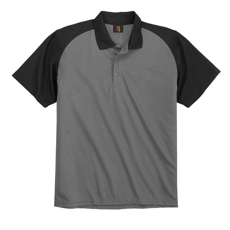 OMG Endurance Unisex In & Out Pattern Polo T-Shirt - I - Grey With Black