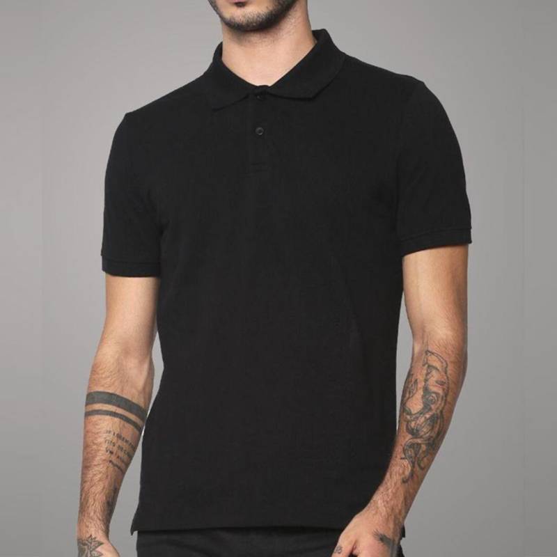 Jack & Jones Plain Polo T-Shirt -  Black