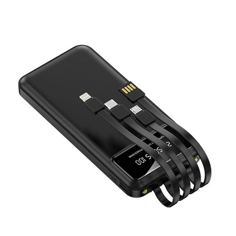 Urban Gear Power 10 Display 4 in 1 Powerbank With Mobile Stand & Built In Cables - Black
