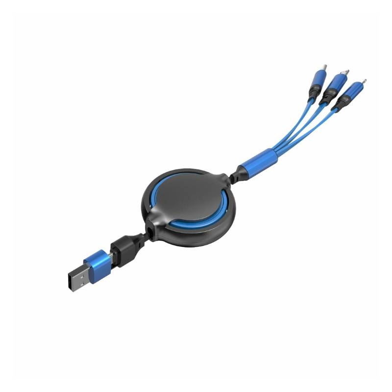 Urban Gear YOYO C  Pro Retractable 3 IN 1 Charging Cable - Black/Blue