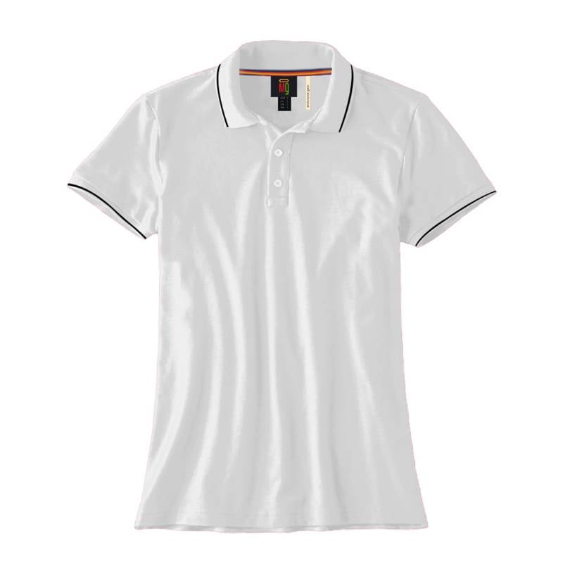 OMG Endurance Women's Tipping Polo T-Shirt - White With Black