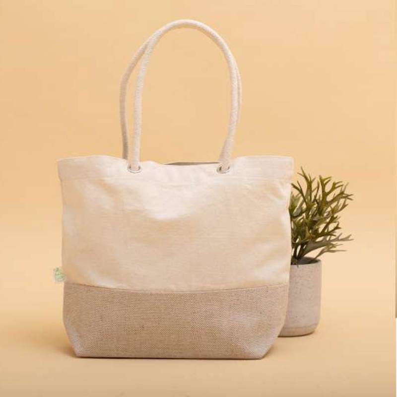 Oblique Walnut - Tote Bag - White