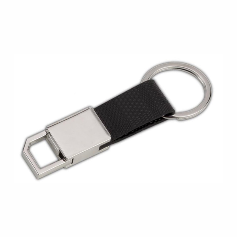 BKC 5120 - Leather Hook Silver Metal Key Ring