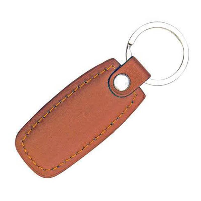 Leather Keychain Knitting Car Key Ring - Brown