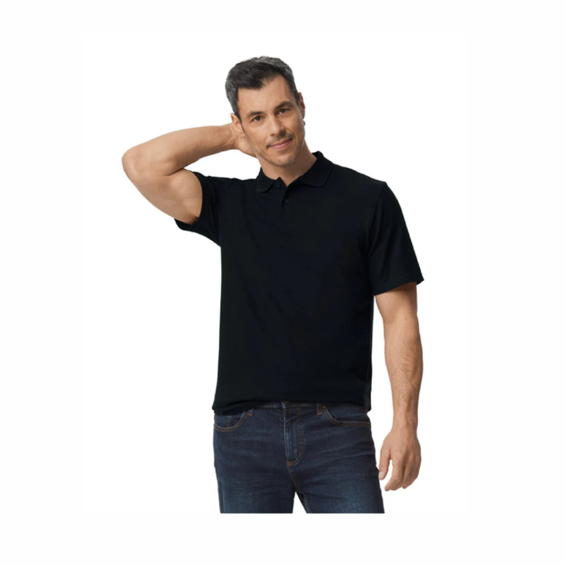 Gildan Softstyle Adult Pique Polo T-Shirt  - Black