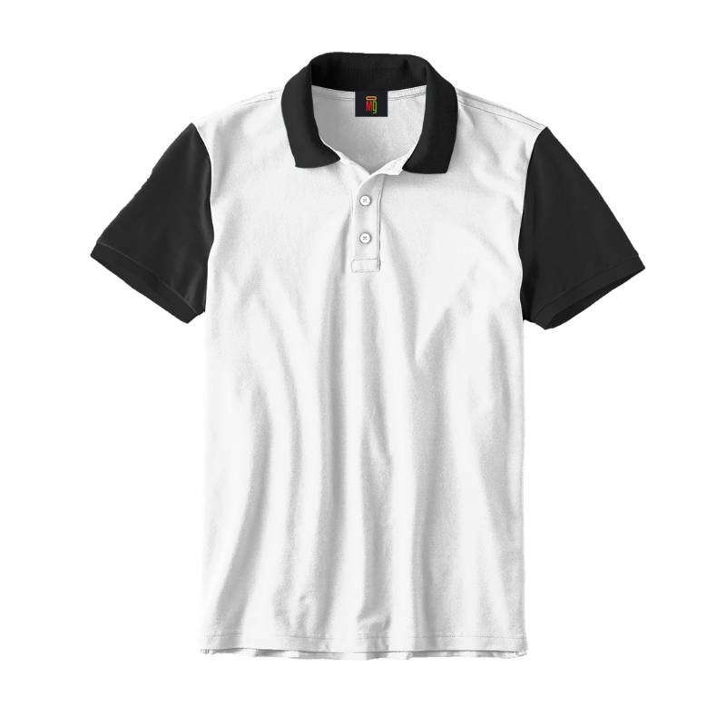 OMG Endurance Unisex Pattern Polo T-Shirt III - White With Black