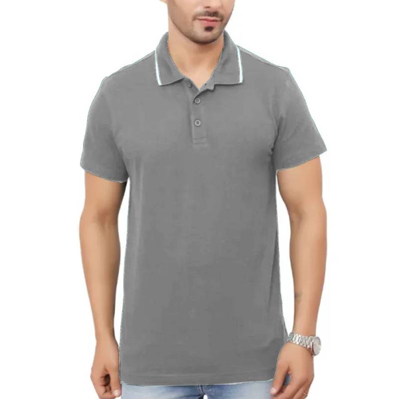 Adidas 100% Cotton Tipping Polo T-Shirt - IX3306 - Grey