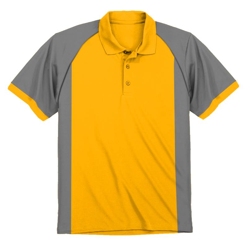 OMG Endurance Unisex In & Out Pattern Polo T-Shirt - II - Yellow With Grey