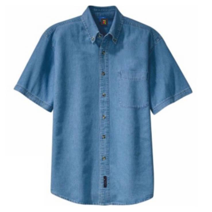 OMG Men's Half Sleeve Denim Formal Shirt - Blue
