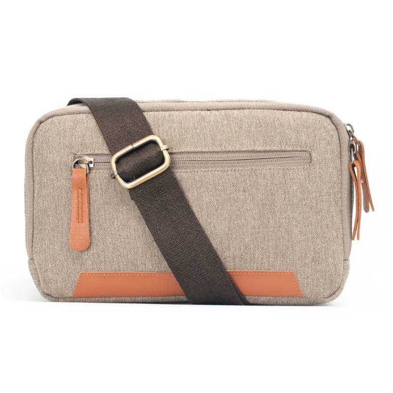Oblique Explorer Crossbody Sling- Beige