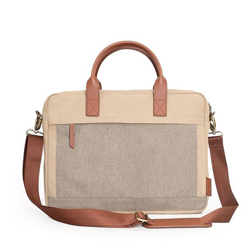 Oblique Trooper Laptop Messenger Bag - Beige/Sand