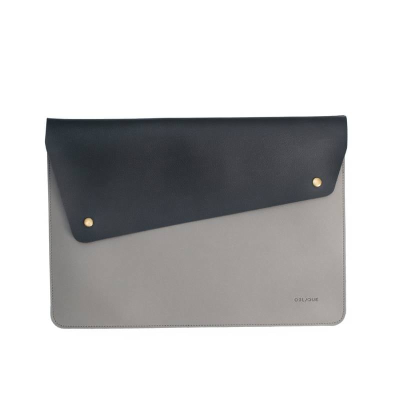 Oblique Twix Laptop Sleeve - Grey With Black