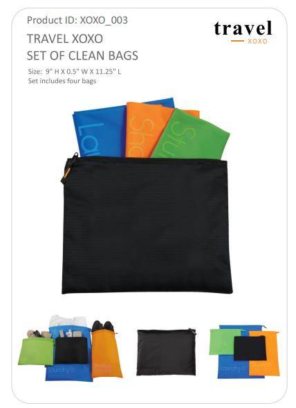 travelXOXO Trio Clean Bags - Set of 3