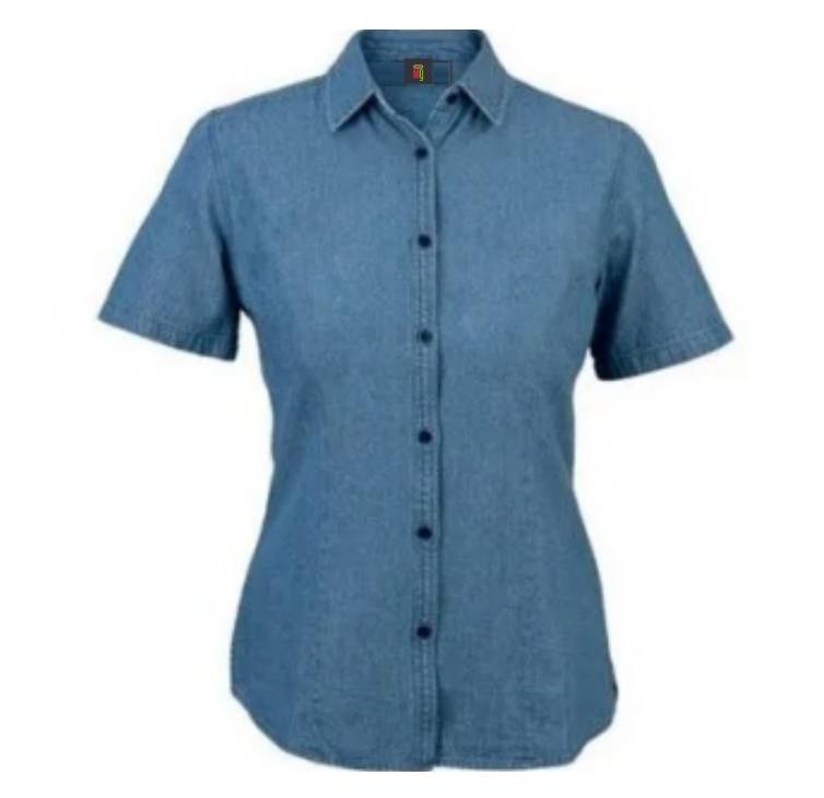 OMG Women's Half Sleeve Denim Shirt