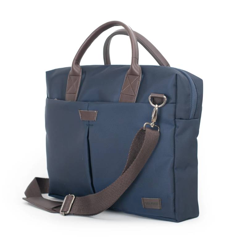 Oblique Stallion Laptop Messenger Bag - Navy