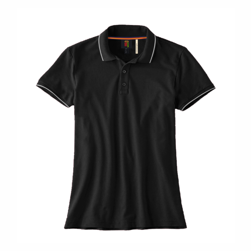 OMG Endurance Women's Tipping Polo T-Shirt - Black With White