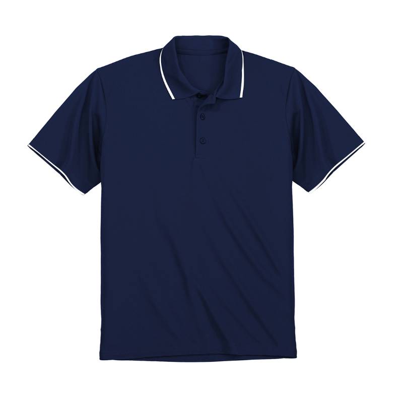 OMG Endurance Men's Tipping Polo T-Shirt - Navy Blue With White