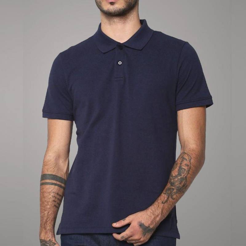 Jack & Jones Plain Polo T-Shirt - Navy Blue