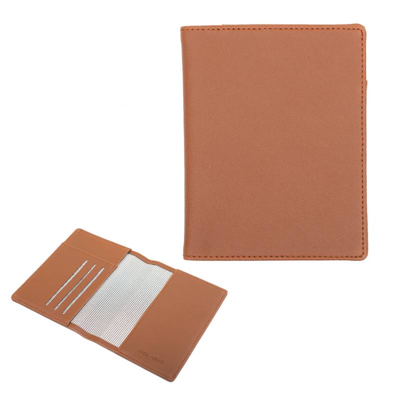 Oblique Tripp Passport Case - Tan