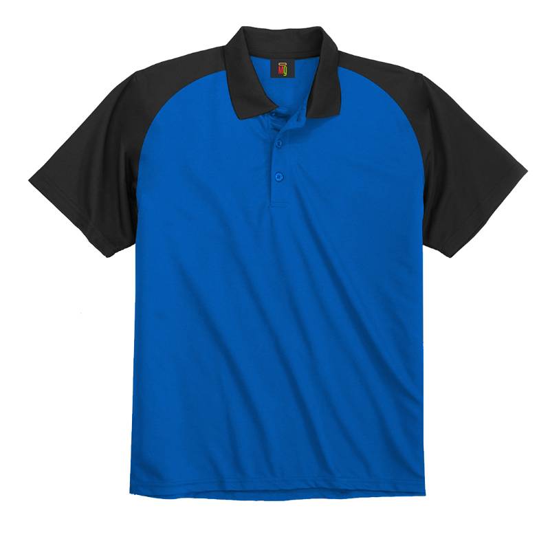 OMG Endurance Unisex In & Out Pattern Polo T-Shirt - I - Blue With Black