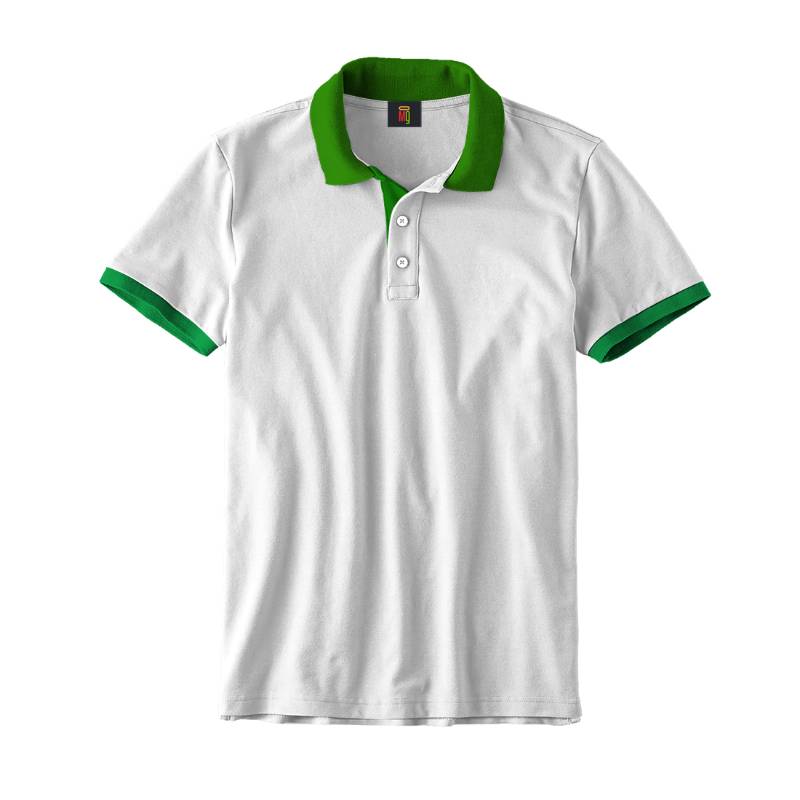 OMG Endurance Unisex Pattern Polo T-Shirt II - White With Green