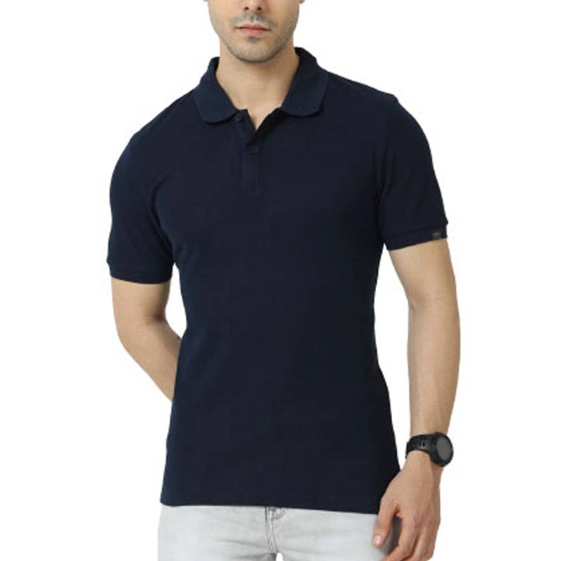 M & S Men's Polo T-Shirt - Navy Blue