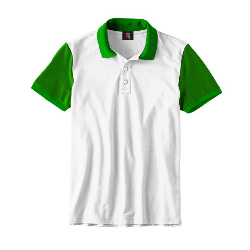 OMG Endurance Unisex Pattern Polo T-Shirt III - White With Green
