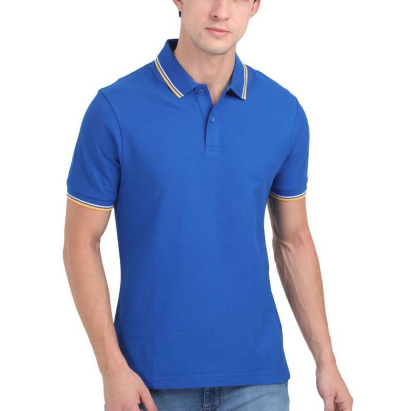 M & S Men's Tipping Polo T-Shirt - Royal Blue