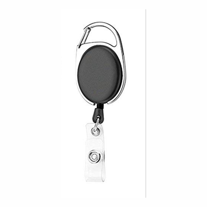 Ovel Shape ID Card Yo Yo Retractor-Black